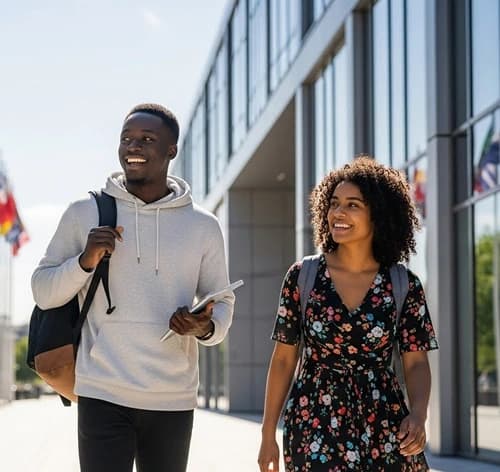 Tutor presenting lesson on a board